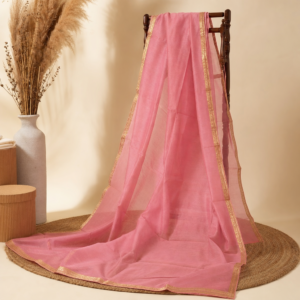Chanderi Silk Dupatta (Pink)