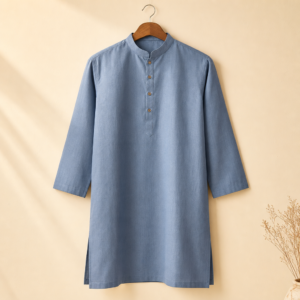 Cotton Straight Kurta (Blue)